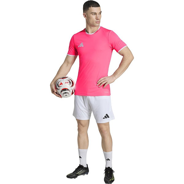 Adidas Entrada 26 Shirt Korte Mouw Heren - Roze / Wit