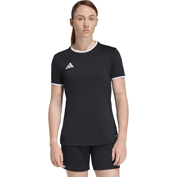 Adidas Entrada 26 Maillot Manches Courtes Femmes - Noir / Blanc