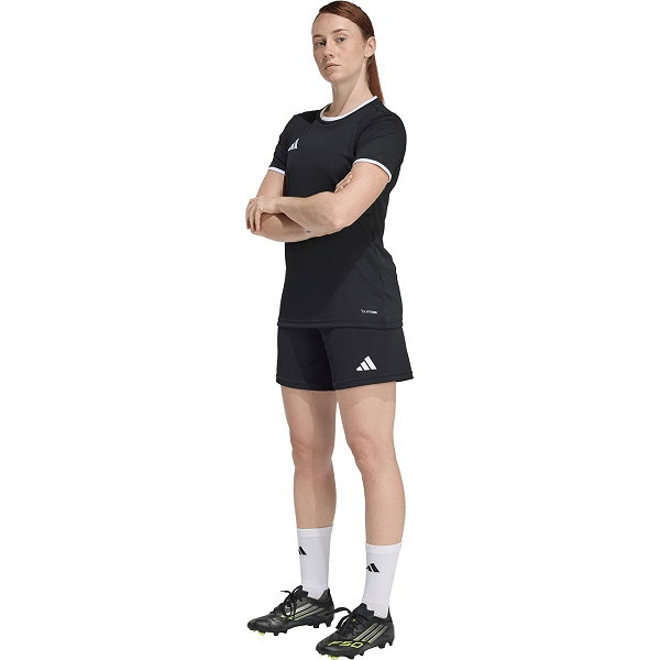Adidas Entrada 26 Maillot Manches Courtes Femmes - Noir / Blanc