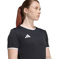 Présentation: Adidas Entrada 26 Maillot Manches Courtes Femmes - Noir / Blanc