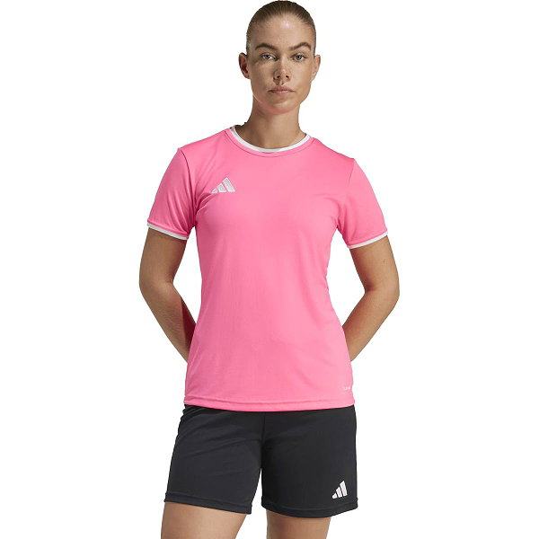 Adidas Entrada 26 Maillot Manches Courtes Femmes - Rose / Blanc