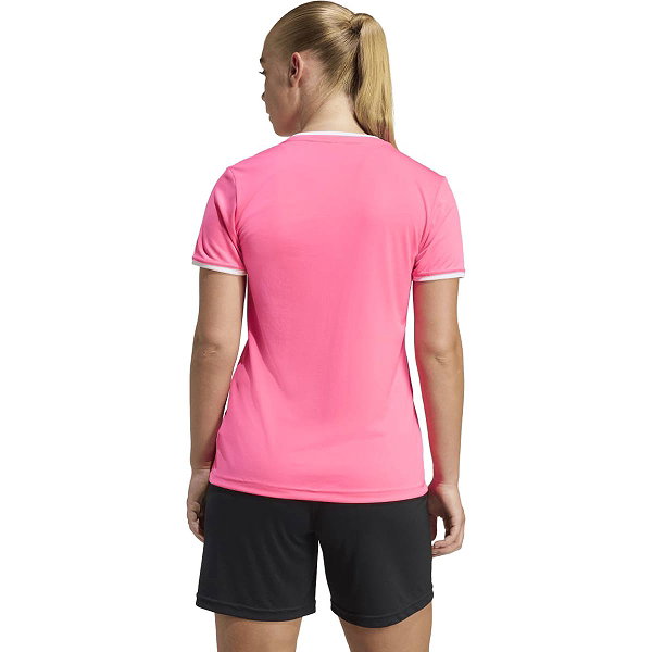 Adidas Entrada 26 Maillot Manches Courtes Femmes - Rose / Blanc