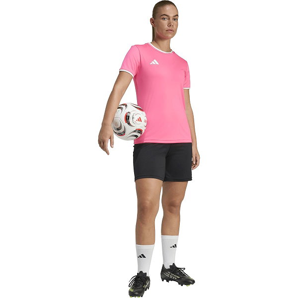 Adidas Entrada 26 Maillot Manches Courtes Femmes - Rose / Blanc