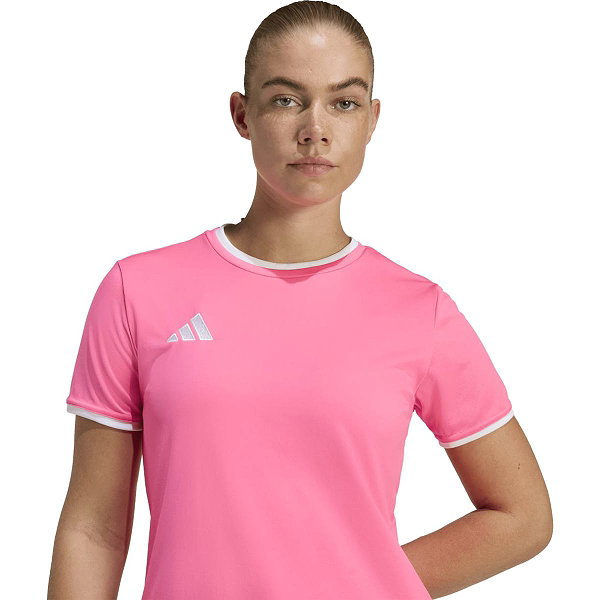 Adidas Entrada 26 Maillot Manches Courtes Femmes - Rose / Blanc