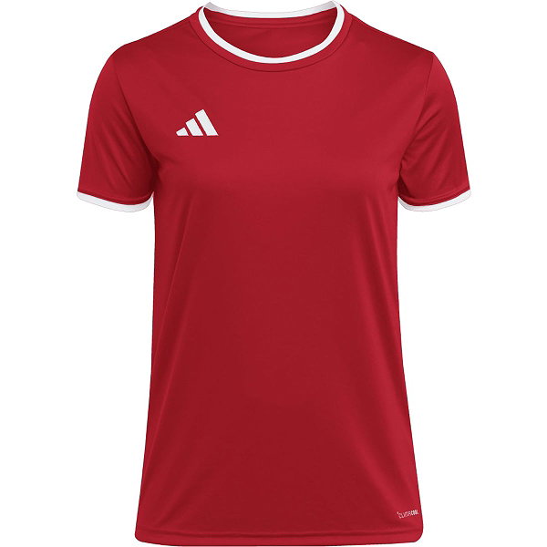 Adidas Entrada 26 Maillot Manches Courtes Femmes - Rouge / Blanc