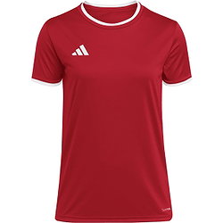 Présentation: Adidas Entrada 26 Maillot Manches Courtes Femmes - Rouge / Blanc