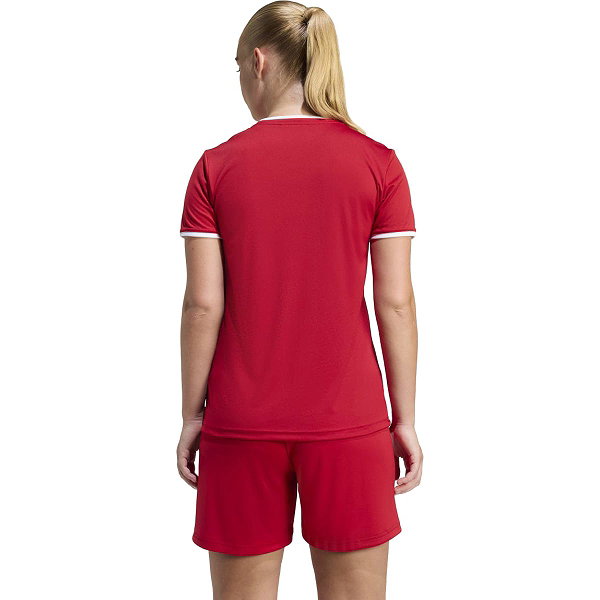 Adidas Entrada 26 Maillot Manches Courtes Femmes - Rouge / Blanc