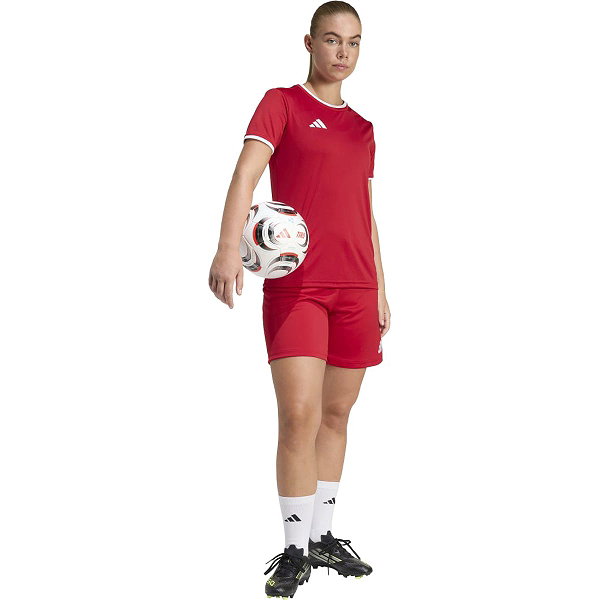 Adidas Entrada 26 Maillot Manches Courtes Femmes - Rouge / Blanc