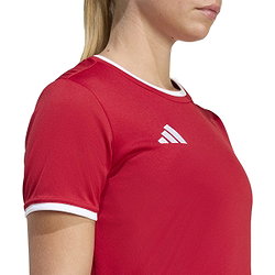 Présentation: Adidas Entrada 26 Maillot Manches Courtes Femmes - Rouge / Blanc
