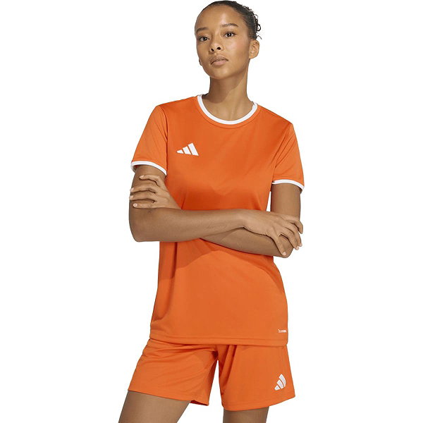Adidas Entrada 26 Maillot Manches Courtes Femmes - Orange / Blanc