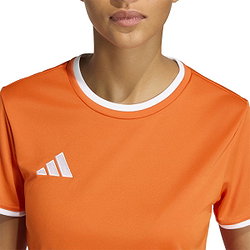 Présentation: Adidas Entrada 26 Maillot Manches Courtes Femmes - Orange / Blanc