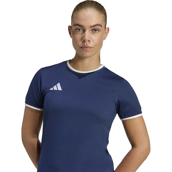Adidas Entrada 26 Shirt Korte Mouw Dames - Marine / Wit