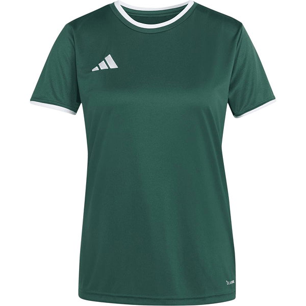 Adidas Entrada 26 Maillot Manches Courtes Femmes - Vert Foncé / Blanc