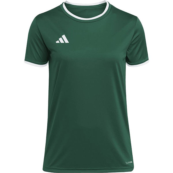 Adidas Entrada 26 Maillot Manches Courtes Femmes - Vert Foncé / Blanc