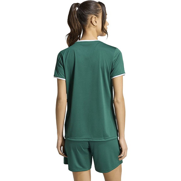 Adidas Entrada 26 Maillot Manches Courtes Femmes - Vert Foncé / Blanc