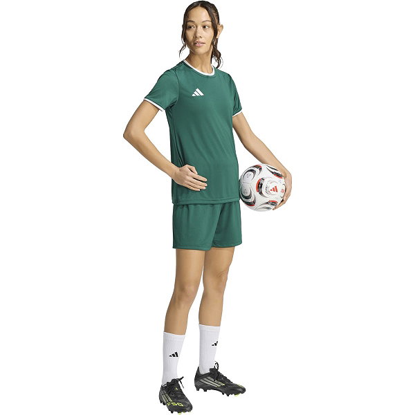 Adidas Entrada 26 Maillot Manches Courtes Femmes - Vert Foncé / Blanc