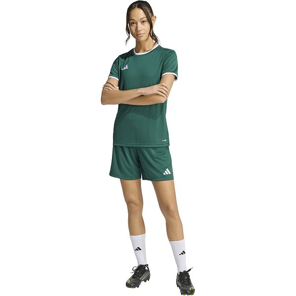 Adidas Entrada 26 Maillot Manches Courtes Femmes - Vert Foncé / Blanc