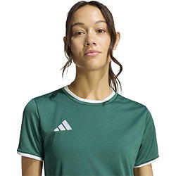 Présentation: Adidas Entrada 26 Maillot Manches Courtes Femmes - Vert Foncé / Blanc