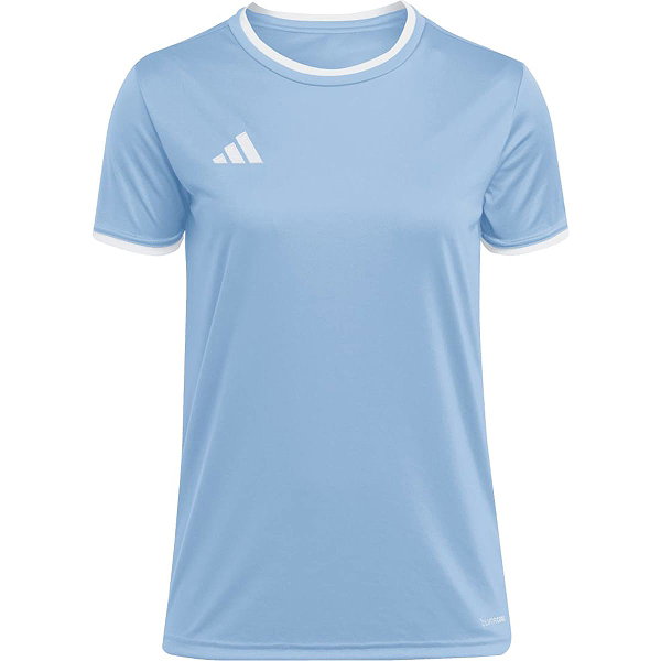 Adidas Entrada 26 Maillot Manches Courtes Femmes - Bleu Ciel / Blanc