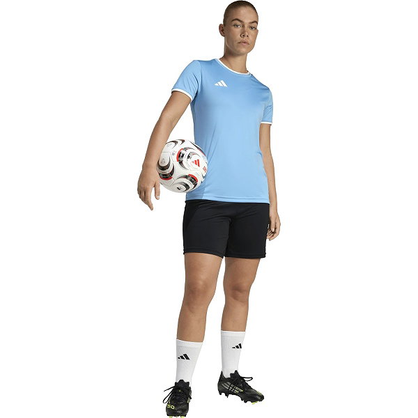 Adidas Entrada 26 Maillot Manches Courtes Femmes - Bleu Ciel / Blanc
