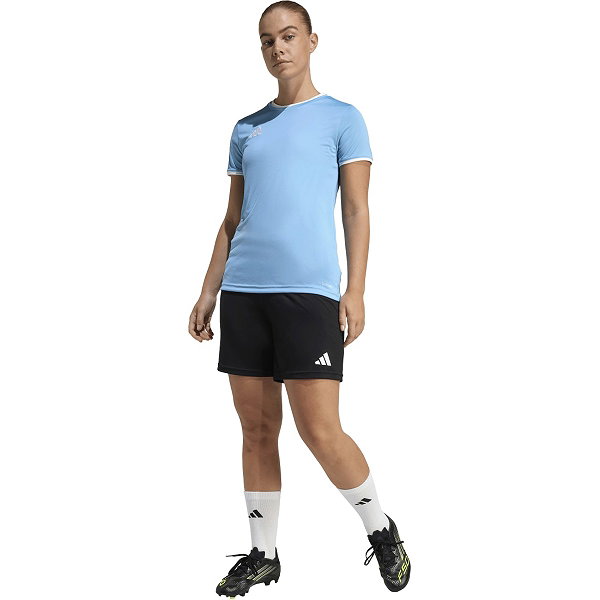 Adidas Entrada 26 Maillot Manches Courtes Femmes - Bleu Ciel / Blanc