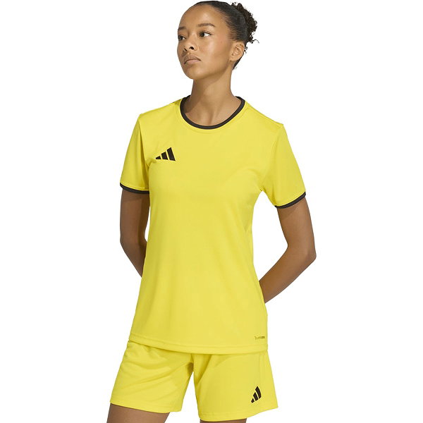 Adidas Entrada 26 Maillot Manches Courtes Femmes - Jaune / Noir