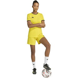 Présentation: Adidas Entrada 26 Maillot Manches Courtes Femmes - Jaune / Noir