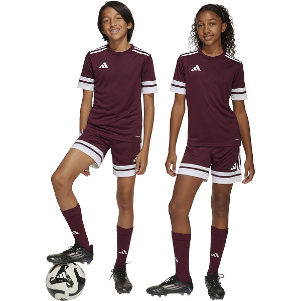Adidas Squadra 25 Short Kinderen - Bordeaux / Wit