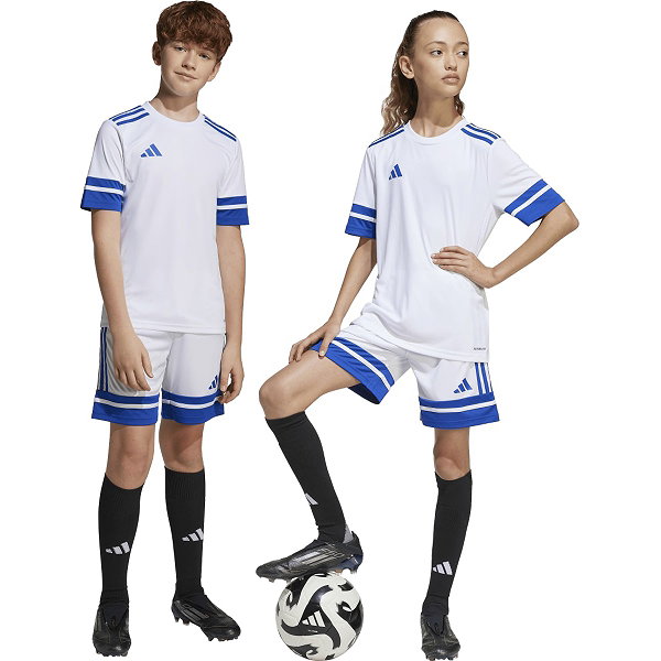 Adidas Squadra 25 Short Enfants - Blanc / Royal