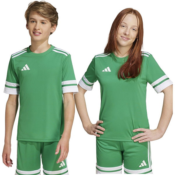 Adidas Squadra 25 Maillot Manches Courtes Enfants - Vert / Blanc