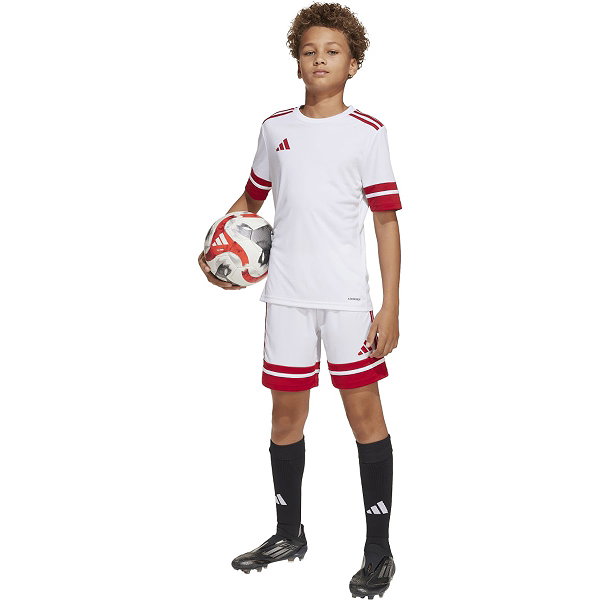 Adidas Squadra 25 Maillot Manches Courtes Enfants - Blanc / Rouge