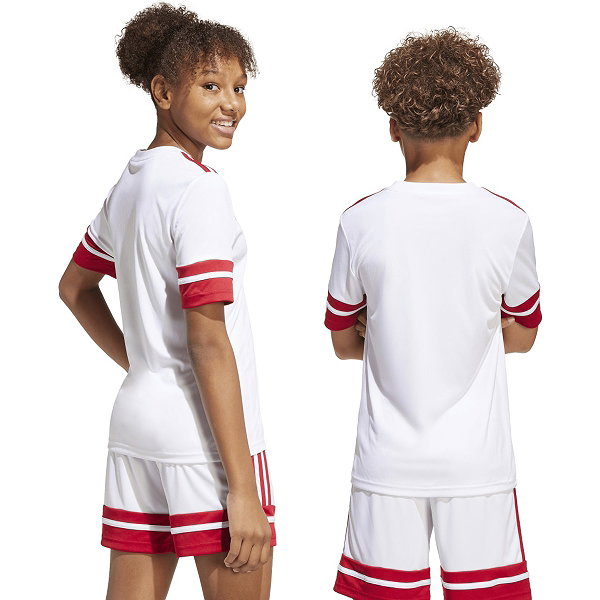Adidas Squadra 25 Maillot Manches Courtes Enfants - Blanc / Rouge