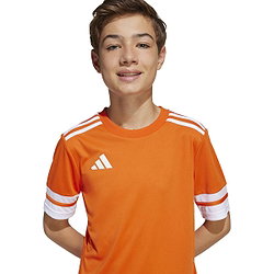 Présentation: Adidas Squadra 25 Maillot Manches Courtes Enfants - Orange / Blanc