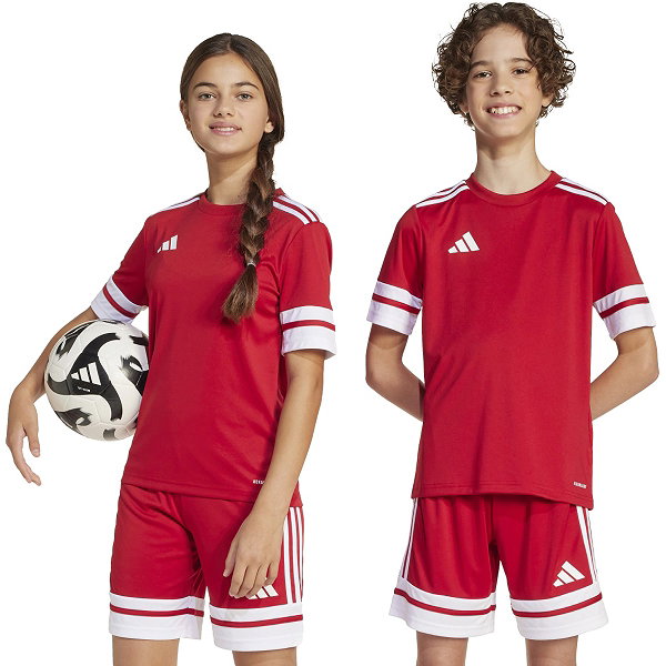 Adidas Squadra 25 Maillot Manches Courtes Enfants - Rouge / Blanc
