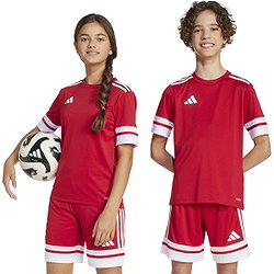 Présentation: Adidas Squadra 25 Maillot Manches Courtes Enfants - Rouge / Blanc