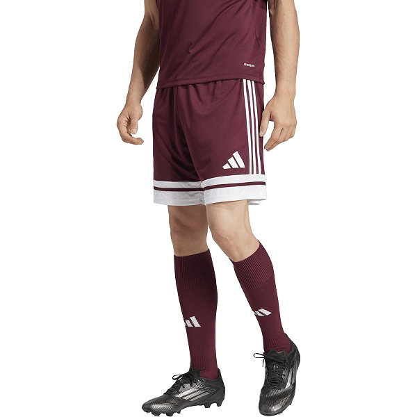 Adidas Squadra 25 Short Hommes - Bordeaux / Blanc