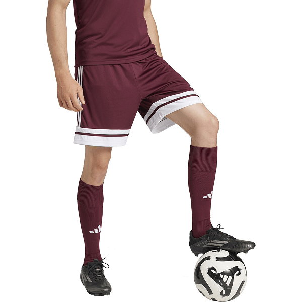 Adidas Squadra 25 Short Hommes - Bordeaux / Blanc