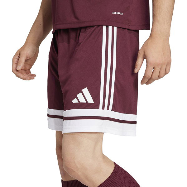 Adidas Squadra 25 Short Hommes - Bordeaux / Blanc