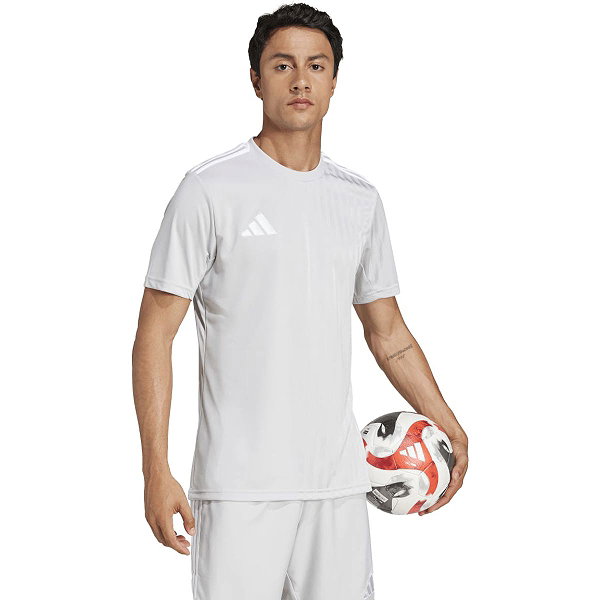 Adidas Campeon 25 Maillot Manches Courtes Hommes - Gris / Blanc