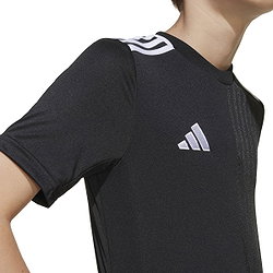 Présentation: Adidas Campeon 25 Maillot Manches Courtes Enfants - Noir / Blanc
