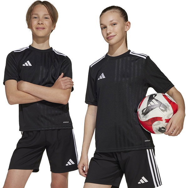 Adidas Campeon 25 Maillot Manches Courtes Enfants - Noir / Blanc