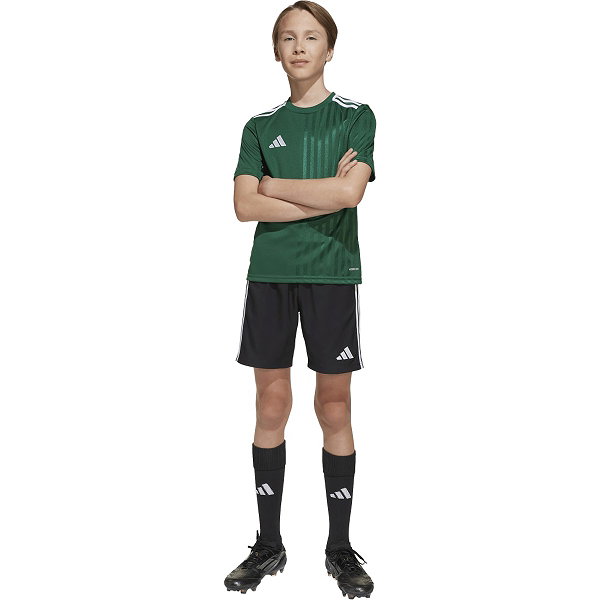 Adidas Campeon 25 Maillot Manches Courtes Enfants - Vert Foncé / Blanc