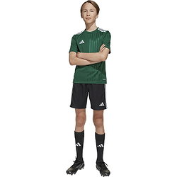 Présentation: Adidas Campeon 25 Maillot Manches Courtes Enfants - Vert Foncé / Blanc