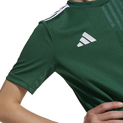 Présentation: Adidas Campeon 25 Maillot Manches Courtes Enfants - Vert Foncé / Blanc