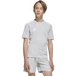 Présentation: Adidas Campeon 25 Maillot Manches Courtes Enfants - Gris / Blanc