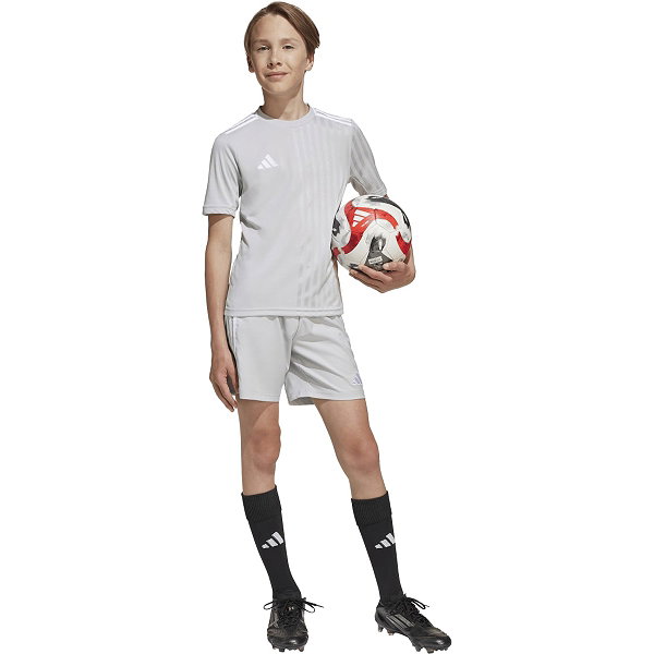 Adidas Campeon 25 Maillot Manches Courtes Enfants - Gris / Blanc