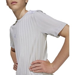 Présentation: Adidas Campeon 25 Maillot Manches Courtes Enfants - Gris / Blanc