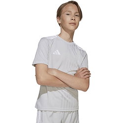Présentation: Adidas Campeon 25 Maillot Manches Courtes Enfants - Gris / Blanc