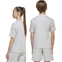 Présentation: Adidas Campeon 25 Maillot Manches Courtes Enfants - Gris / Blanc