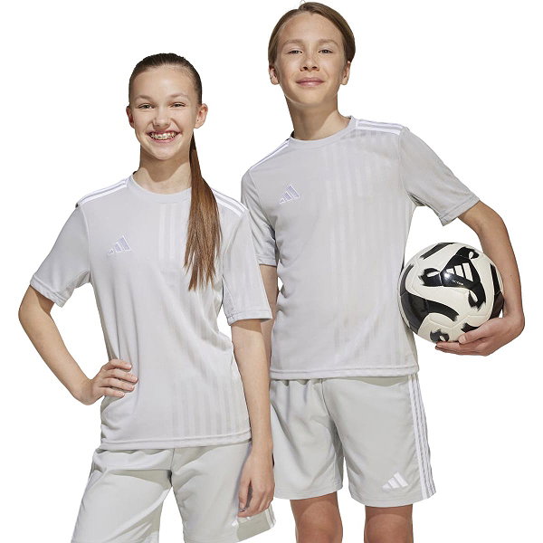 Adidas Campeon 25 Maillot Manches Courtes Enfants - Gris / Blanc